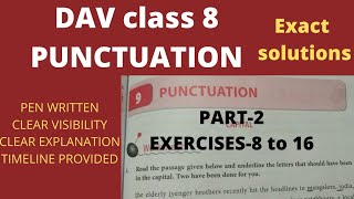 DAV class 8 English practice book chapter 9 Punctuation solution  Punctuation class 8 DAV [upl. by Moreta4]