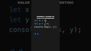 the difference in using the decrement operator prefix x or postfix x in JavaScript [upl. by Daj]