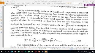 BS 5 CHM 505 Lecture20 Kammerlingh Onnes Virial equation [upl. by Sandi69]