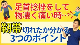 【足首捻挫した人必見】 靭帯断裂を見分ける3つのポイント【整骨院の先生が解説】 [upl. by Nairde427]