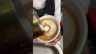 Easy capucino baristas baristalatteart coffeeart coffee barista latteartist latteart latte [upl. by Yousuf]