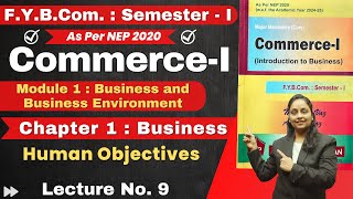 FYBCom Commerce  I  FYBCom  Semester  1  Module 1  Chapter 1 Business  Lecture No 9 [upl. by Hanimay]