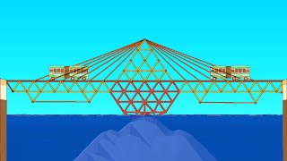 Building The Worlds Longest Wooden Bridge in Poly Bridge 2 [upl. by Yatnwahs]