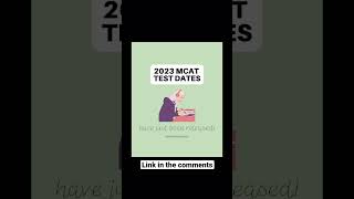 2023 MCAT Test Dates Released premedical mcat mcatstudying premed mcatprep mcatstudytools [upl. by Naivatco562]