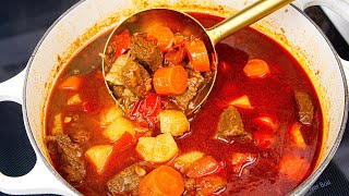 The Tastiest Beef Stew Recipe Ever Famous Hungarian Goulash Recipe Easy Beef and Potato Recipe [upl. by Abbot]