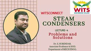 HEAT POWER ENGINEERINGUNITVI PROBLEMS ON STEAM CONDENSERS LEC 4 WITSCONNECT  TSSBTET [upl. by Ardiekal]