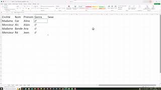 Excel  Insérer lémoticône du genre dune personne et son genre en fonction de sa civilité [upl. by Amar]