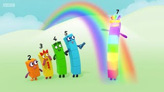 Numberblocks 7 sliding on sunny day [upl. by Ornas]