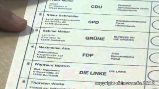 Bundestagswahl  Stimmzettel Erst und Zweitstimme [upl. by Noynek227]