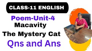 11th English ⬇️🔗 Unit 4 Poem 4MacavityThe Mystery Cat Questions and Answers Gomathidharmarajan [upl. by Ecarg]