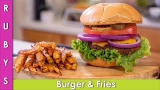 Shaandaar Burger and French Fries Recipe in Urdu Hindi  RKK [upl. by Salim406]