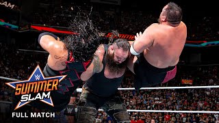 FULL MATCH Lesnar vs Reigns vs Joe vs Strowman  Universal Title Match SummerSlam 2017 [upl. by Noxas925]