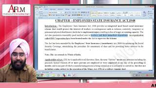 EMPLOYEE STATE INSURANCE ESI ACT1948 BY CS RAMANDEEP SINGHCYBER LAWYER [upl. by Asuncion]