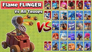 FLAME FLINGER VS ALL TROOPS  CLASH OF CLANS WINTER 2021 [upl. by Aleel848]