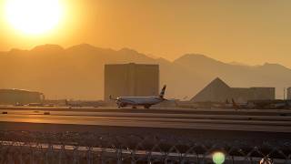 26R arrival – British Airways Airbus A3501041 lands at Las Vegas  GXWBS [upl. by Eilitan]