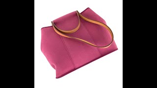 HERMES KABAK ELAN PM Square O 2WAY SHOULDER BAG CANVAS × LEATHER PINK  01467 [upl. by Lemahs]