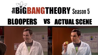 The Big Bang Theory Season 5  Bloopers vs Actual Scene [upl. by Ahsuatan]