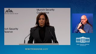 Vice President Harris Delivers Remarks at the 2023 Munich Security Conference [upl. by Amsa703]