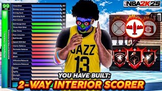 THIS POST SCORER BUILD WITH 8 LEGEND BADGES WILL BREAK NBA 2K25 BEST BUILD in NBA 2K25 [upl. by Neelac]