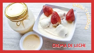 Cómo hacer CREMA DE LECHE CASERA fácil y económica │Con solo 2 ingredientes [upl. by Bernadene]