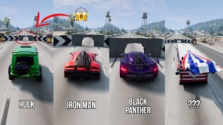 Super Heros Cars vs Tight Hole 8 😱 BeamNGDrive  The Real Granny [upl. by Adelind]