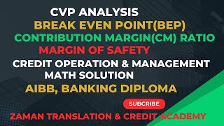 CVP Analysis  Credit Operation Math  Break Even Point  Margin of Safety cvp cvpanalysis [upl. by Annette]