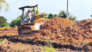 Heavy Bulldozer Work hard to expand rural roads [upl. by Mallen]