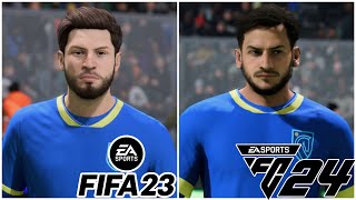 FIFA 23 Vs EAFC 24 Player Faces Napoli reaction [upl. by Sivam]