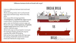 Difference between bulk and break bulk cargo [upl. by Rennob]