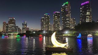 4K Walking around Songdo Central Park  Best Night View in Korea Calm and Futuristic City [upl. by Daza749]