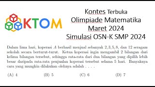 Soal 5 KTOM Maret 2024  Simulasi OSNK SMP 2024 [upl. by Reyotal]