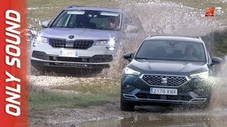 NEW SEAT TARRACO VS SKODA KAROQ 2019  FIRST TEST DRIVE ONLY SOUND [upl. by Jollenta]