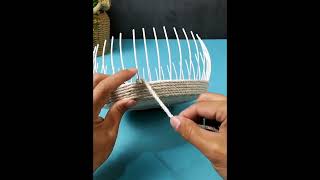 Handmade Hemp rope handwoven snack basket course short knitting create diy handmade [upl. by Sucram747]