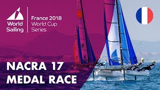 Full Nacra 17 Medal Race  Sailings World Cup Series  Hyères France 2018 [upl. by Assedo]