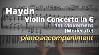 Haydn  Violin Concerto in G 1st Mov Piano Accompaniment Moderate [upl. by Enixam]