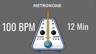 100 BPM Metronome  12 Minutes [upl. by Perlis156]