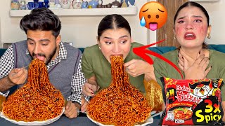 3X SPICY RAMEN NOODLES CHALLENGE  EXTREME SPICEST RAMEN ThatWasCrazy [upl. by Chap]