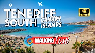 Exploring Tenerife South Canary Islands 🇪🇸  Los Cristianos to Costa Adeje  Walking Tour 4K UHD [upl. by Shue]