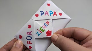 DIY Überraschungskarte basteln für PAPA Geschenk zum Vatertag Vatertagskarte basteln [upl. by Anstice]