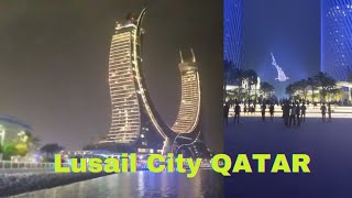 Lusail City QATAR Night view lusail city Qatar 2024 [upl. by Soinotna]