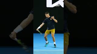 Carlos Alcaraz Forehand slowmotion shorts slowmotion [upl. by Sigsmond650]