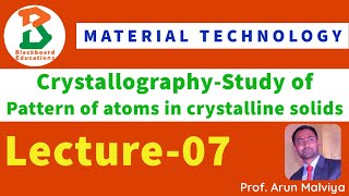 Lecture07  Crystallography Method to study arrangement of atoms in crystalline solids [upl. by Setsero735]