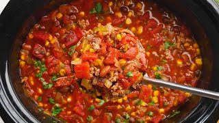 Easy Slow Cooker Taco Soup [upl. by Leaw]