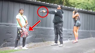 Reaching In My Bag Prank Infront Of Gangsters In HOOD GONE WRONG [upl. by Orji]