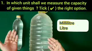 To understand the capacity of different containers in litres amp millilitres in English [upl. by Kcirret255]