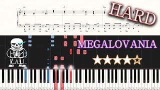 UNDERTALE  MEGALOVANIA  Hard Piano Tutorial  Sheets Piano Arrangement [upl. by Leiria]