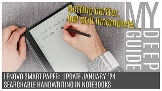 Lenovo Smart Paper January 24 Update Overview Searchable Handwriting in Notebooks Added [upl. by Marylin]