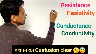 Difference between Resistance Conductance Resistivity and conductivity [upl. by Anayra]