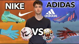 Comparing EVERY Football Product NIKE and ADIDAS Sell  who is the king of football [upl. by Anigue554]