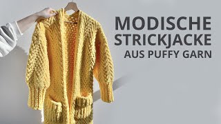 Wie strickt man eine modische Strickjacke [upl. by Healey418]